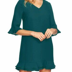 Cece  Ruffle Hem Shift 3/4 sleeves Dress 4